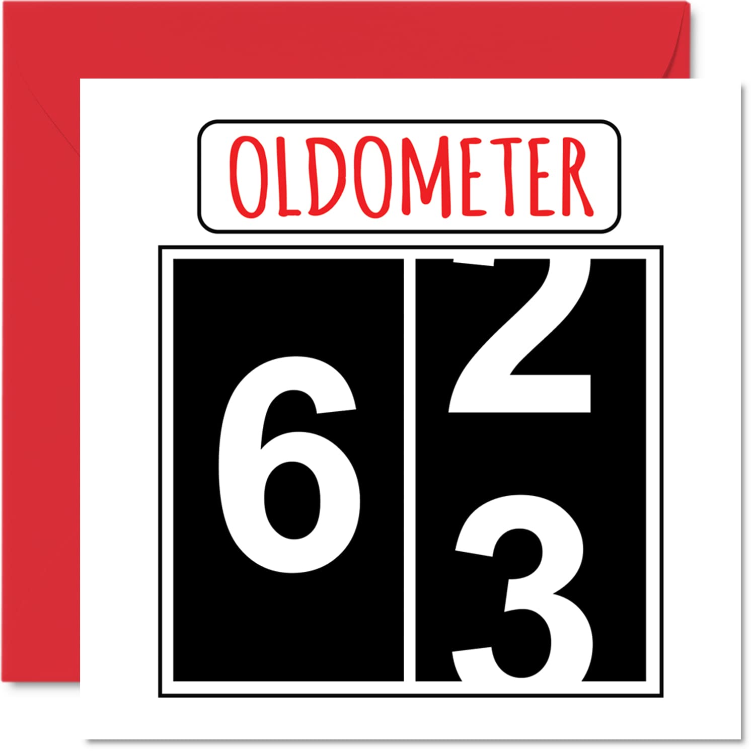 Fun 63rd Birthday Cards for Men Woman - Oldometer - Happy Birthday Card for Dad Mum Grandad Nanny Grandma Gran Uncle Auntie Cousin, 145mm Greeting Cards, 63rd Card