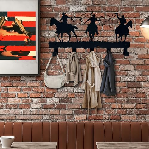 Western Cowboy Coat Hooks - Wall Art Decor and Key Holder, Clothes, Hat, and Backpack Hanger, Sweet Home Storage Decor for Entryway, Hallway, Office, Kitchen, and Living Room - Image 6