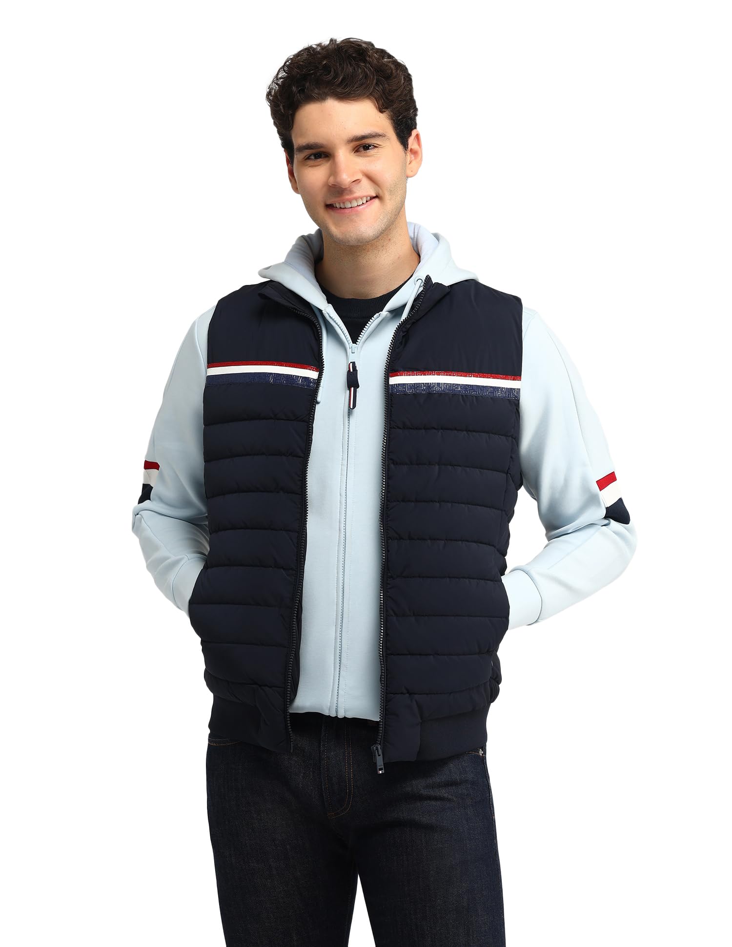 u.s. polo assn. Men's Blue Solid High-Neck Sleeveless Casual Polyester Regular Fit Jacket-picture-13