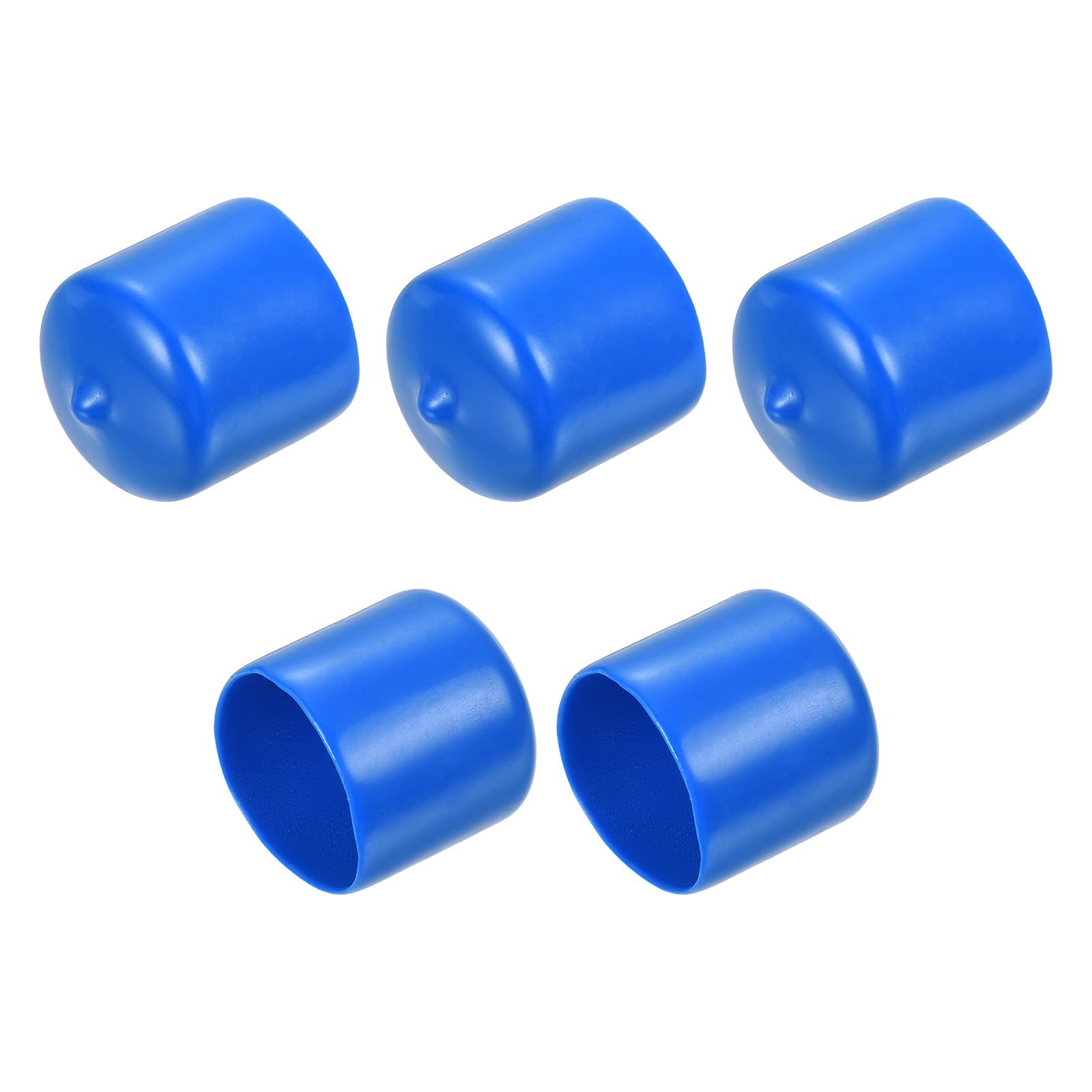 Embout caoutchouc vinyle 26 mm bleu tube rond cache filetage lot de 5