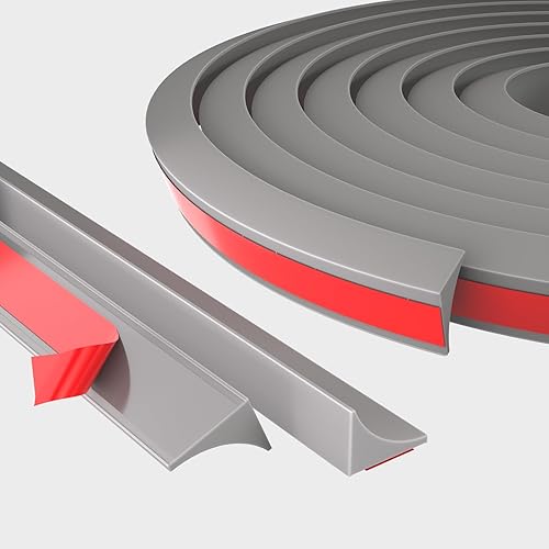 Barrera de agua plegable de 39 pulgadas, barrera de agua autoadhesiva de silicona para ducha, bañera, baño, cocina, tapón de agua bloqueador para