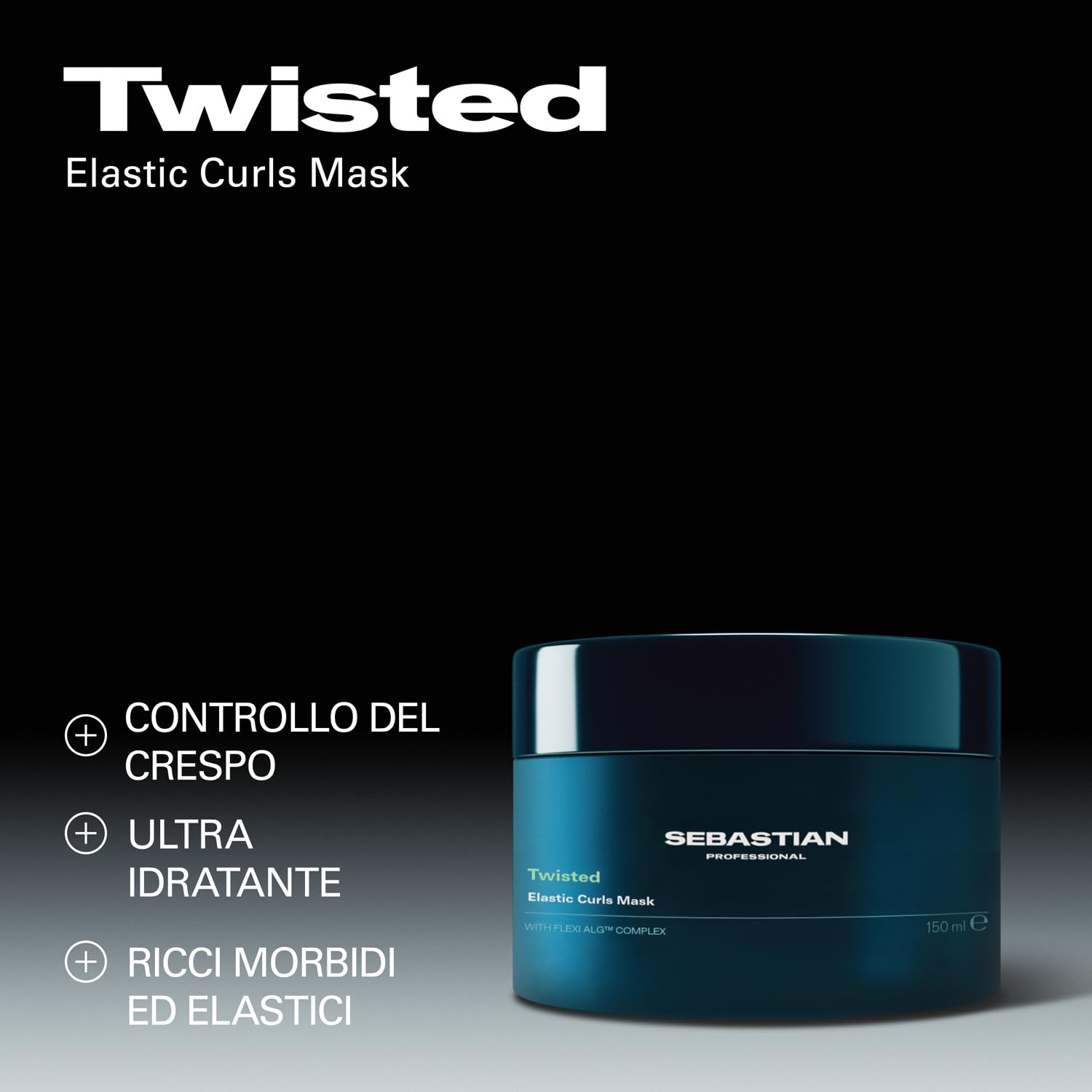 Sebastian Professional Twisted Elastic Curls Mask – Trattamento nutriente e idratante per capelli ricci, elimina il crespo e dona elasticità e morbidezza