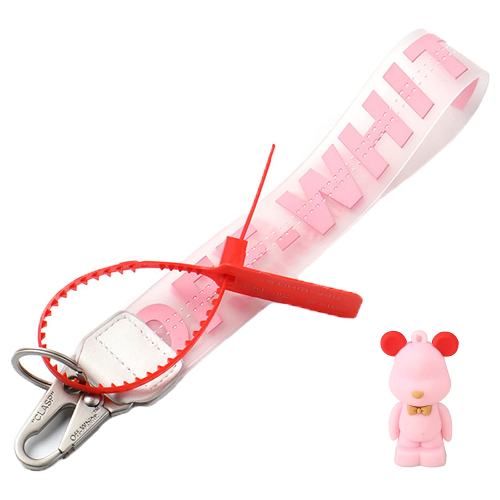Off Ow Classic White Keychain Wristlet Keychain Lanyard Keychain
