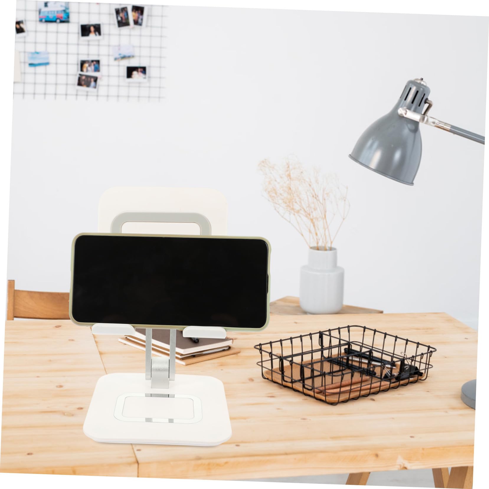 Supporto Telefono e Tablet Regolabile in Metallo Portatile e Pieghevole Stand da Scrivania per Smartphone Uso Quotidiano in Ufficio Casa e Studio