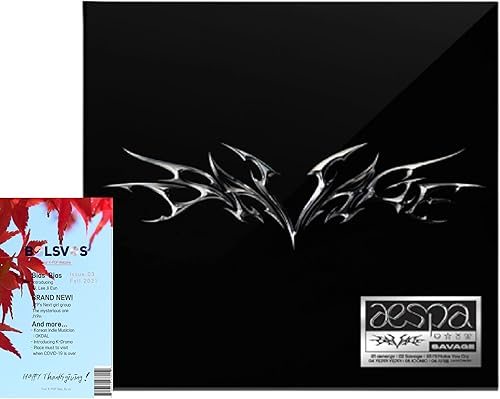 SM Ent. Aespa - Savage SYNK Dive Ver. (1er Mini álbum) 1 álbum+BolsVos K-POP Webzine (20p), pegatinas decorativas, tarjetas fotográficas