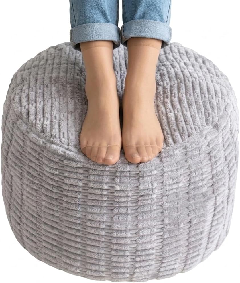 Butai Pouf Ottoman, Round, Foam Filled, Modern Style, Foot Rest for Living Room