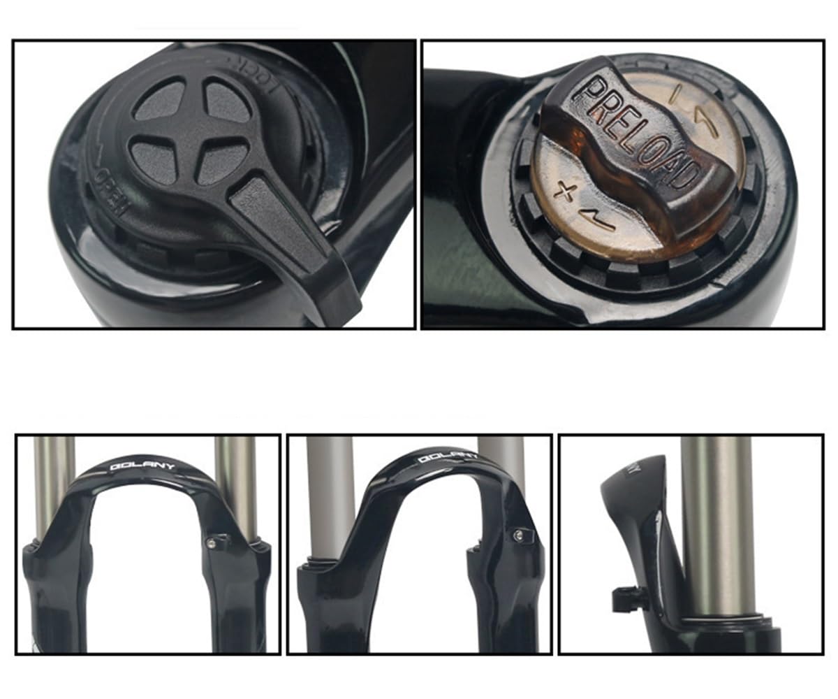 Horquilla Delantera para Bicicleta de montaña de 24 Pulgadas, Tubo de dirección Recto de 1 1/8", Horquilla de suspensión mecánica de 100 mm de Recorrido, liberación rápida, Freno d