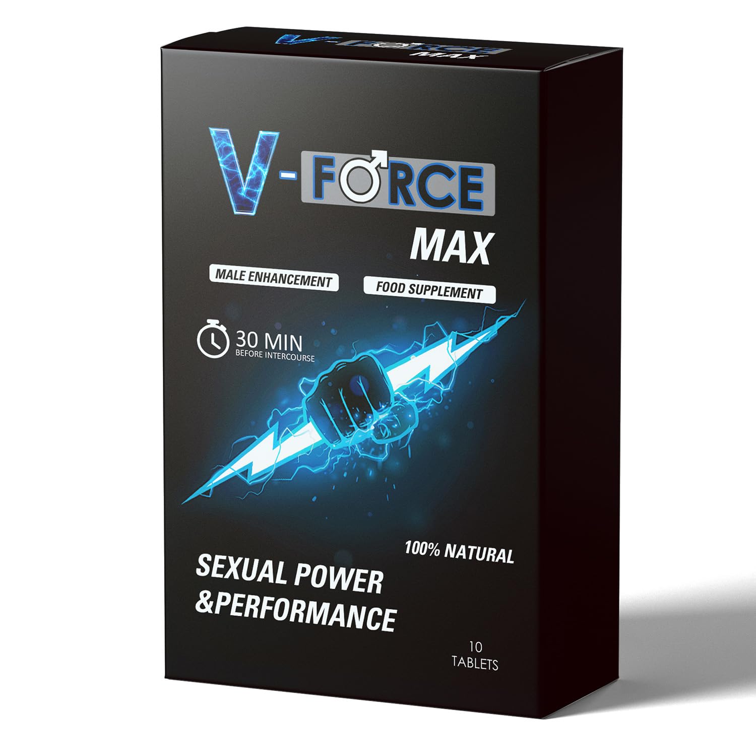 V-ForceMAX 10 Pills for Men Extra Strong - Boosted Enhanced Strength & Firmness - Stronger & Harder Performance for Prolonged Results Food Supplement Tablets UK