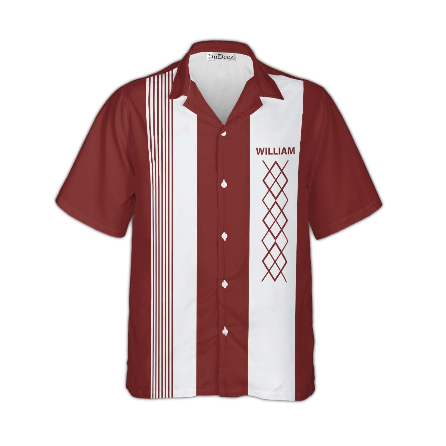 DnDeez Hawaiian Bowling Shirts for Men Retro Button Down Custom Vintage Shirts Personalized