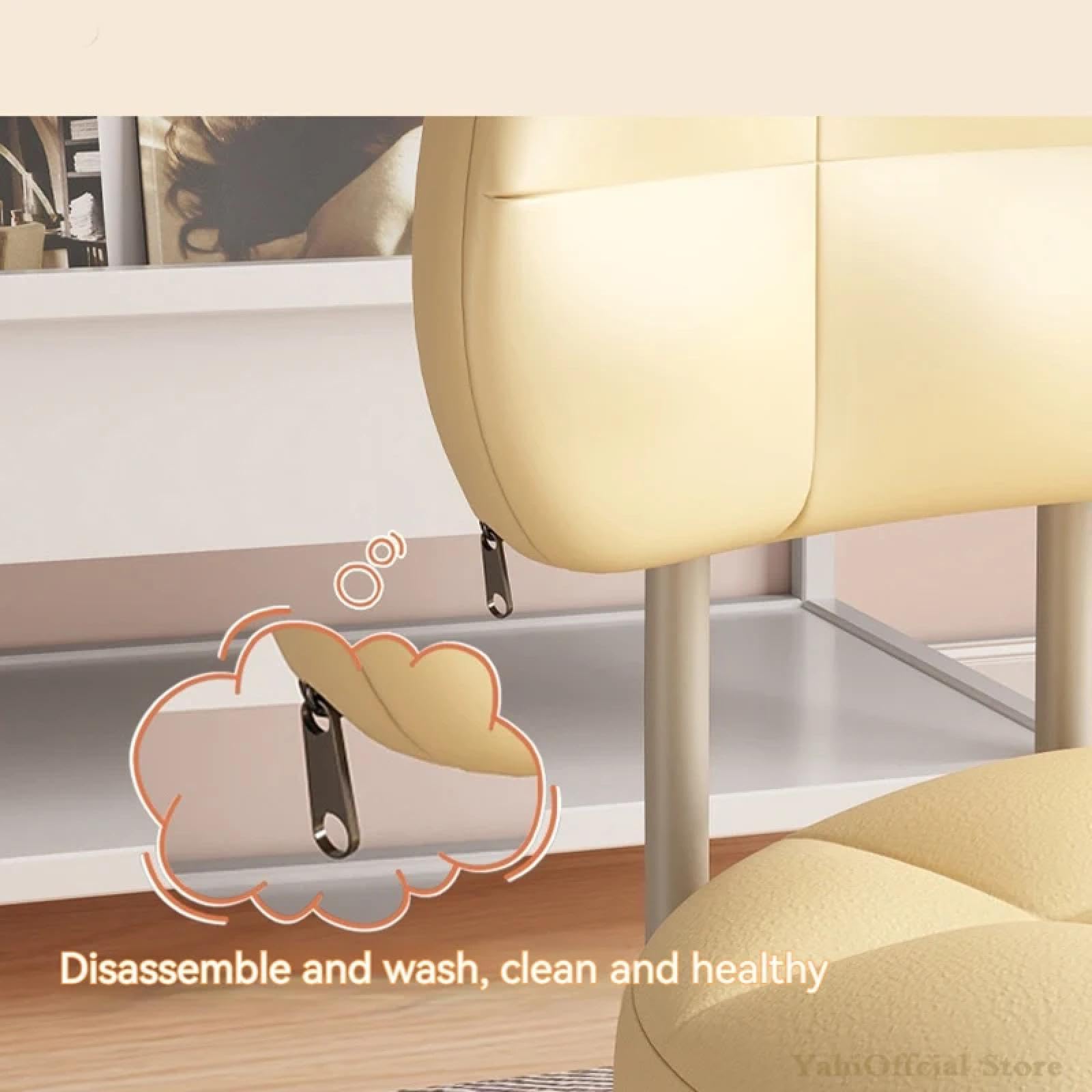 Taburete con respaldo giratorio de 360° para el hogar impermeabile asientos de piel sintética taburete bajo con rueda universal