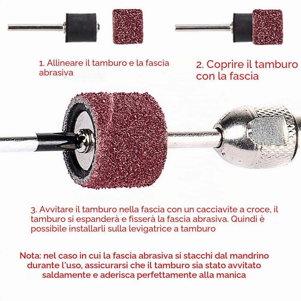 AUSTOR Set di 252 manicotti abrasivi con scatola libera, inclusi 240 pezzi nastri abrasivi e 12 pezzi rullo abrasivo per utensili rotanti Dremel
