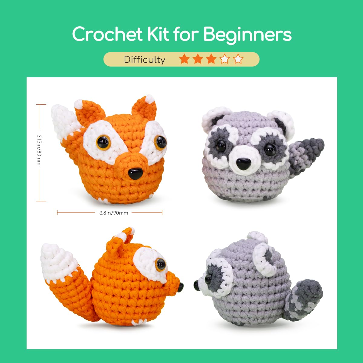 Kit complet de crochet pour débutants adultes et enfants avec aiguille
