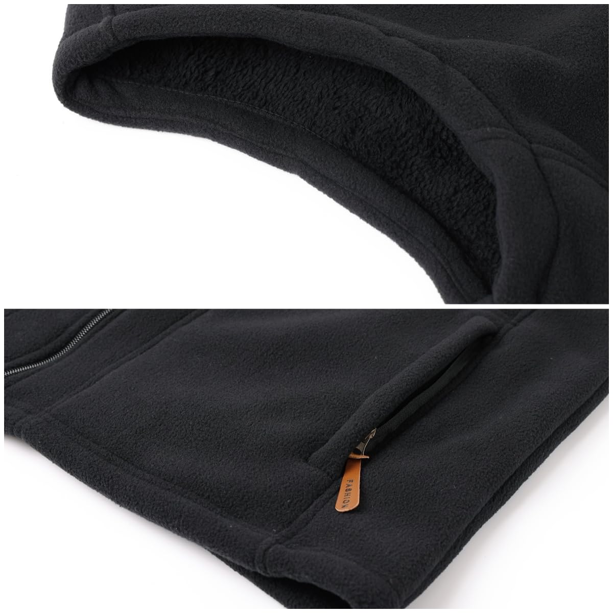 Herren Fleeceweste Stehkragen Outdoor Westen Casual Winterweste für Männer Warm Ärmellos Fleecejacke Leicht Warm Weste mit Reißverschlusstaschen mit Plüsch Gefüttert