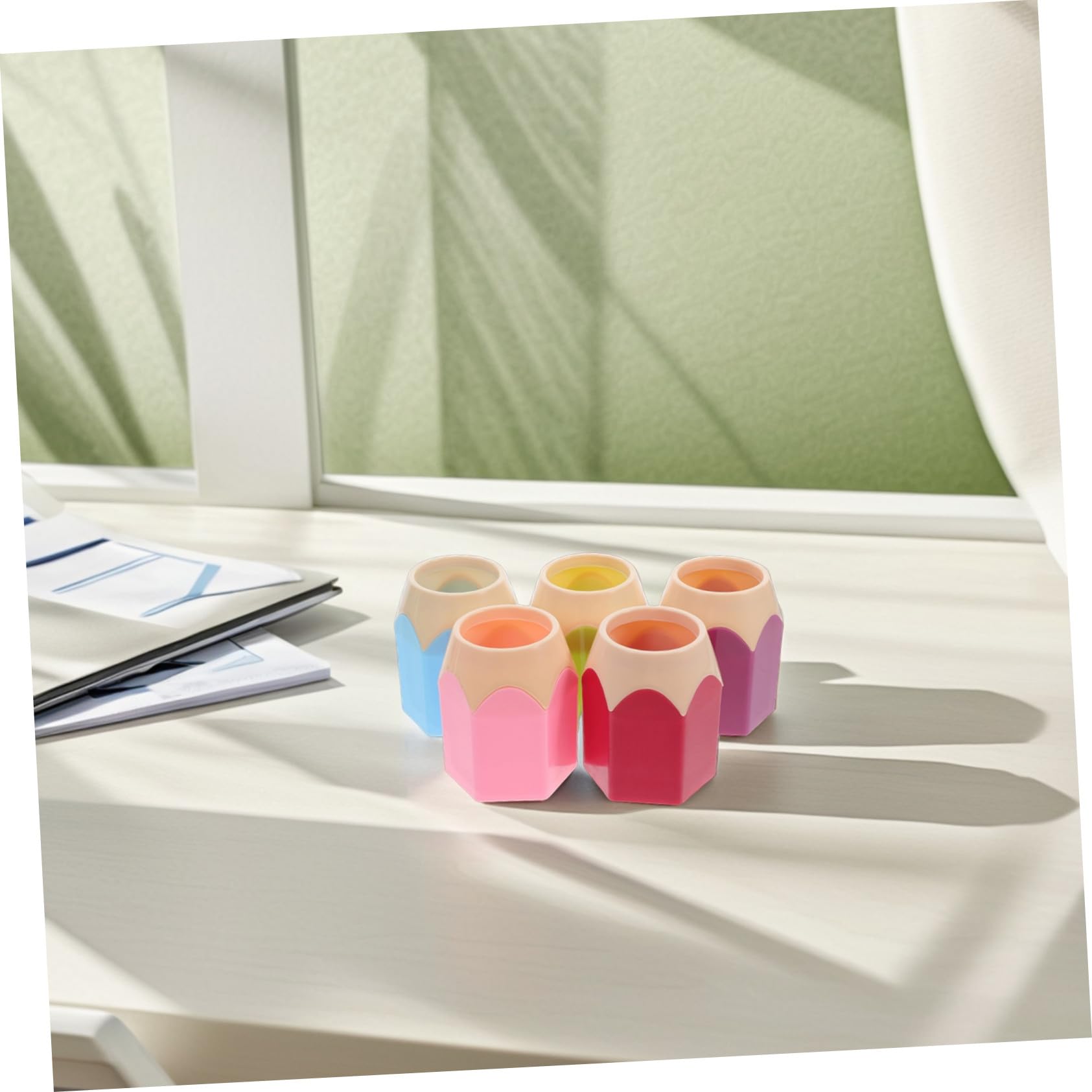 15 Stk. Teiliges Buntes Stiftehalter- Multifunktionaler Schreibtisch Organizer Großer Behälter für Stifte Buntstifte und Kosmetik Glatte Oberfläche Praktisches Aufbewahrungsgefäß