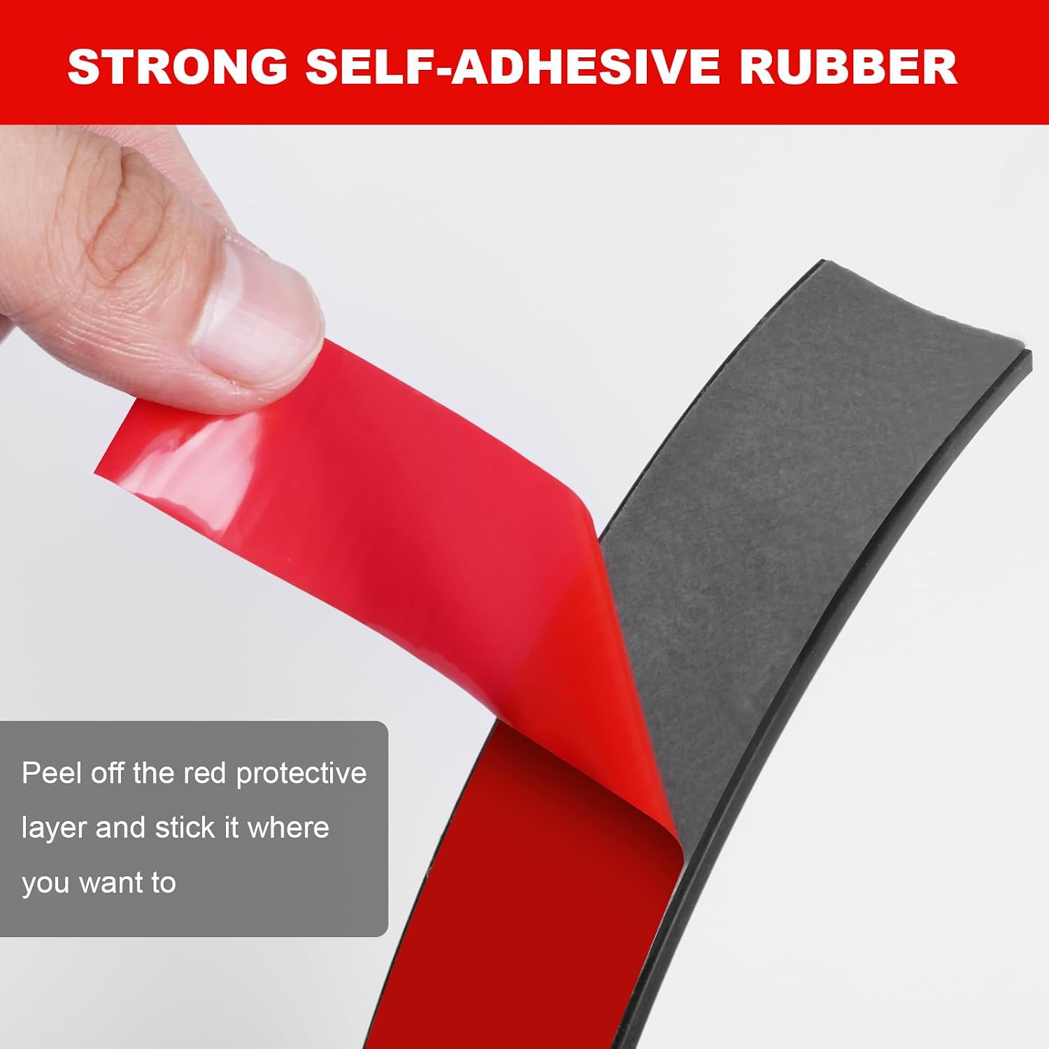 Rubber Strips with Adhesive Backing, 1" W x 1/8" T x 10' L Solid Neoprene Rubber Sheets, Rolls & Strips for DIY Warehouse Flooring, Gasket, Pads, Padding, Matting, Crafts Protection