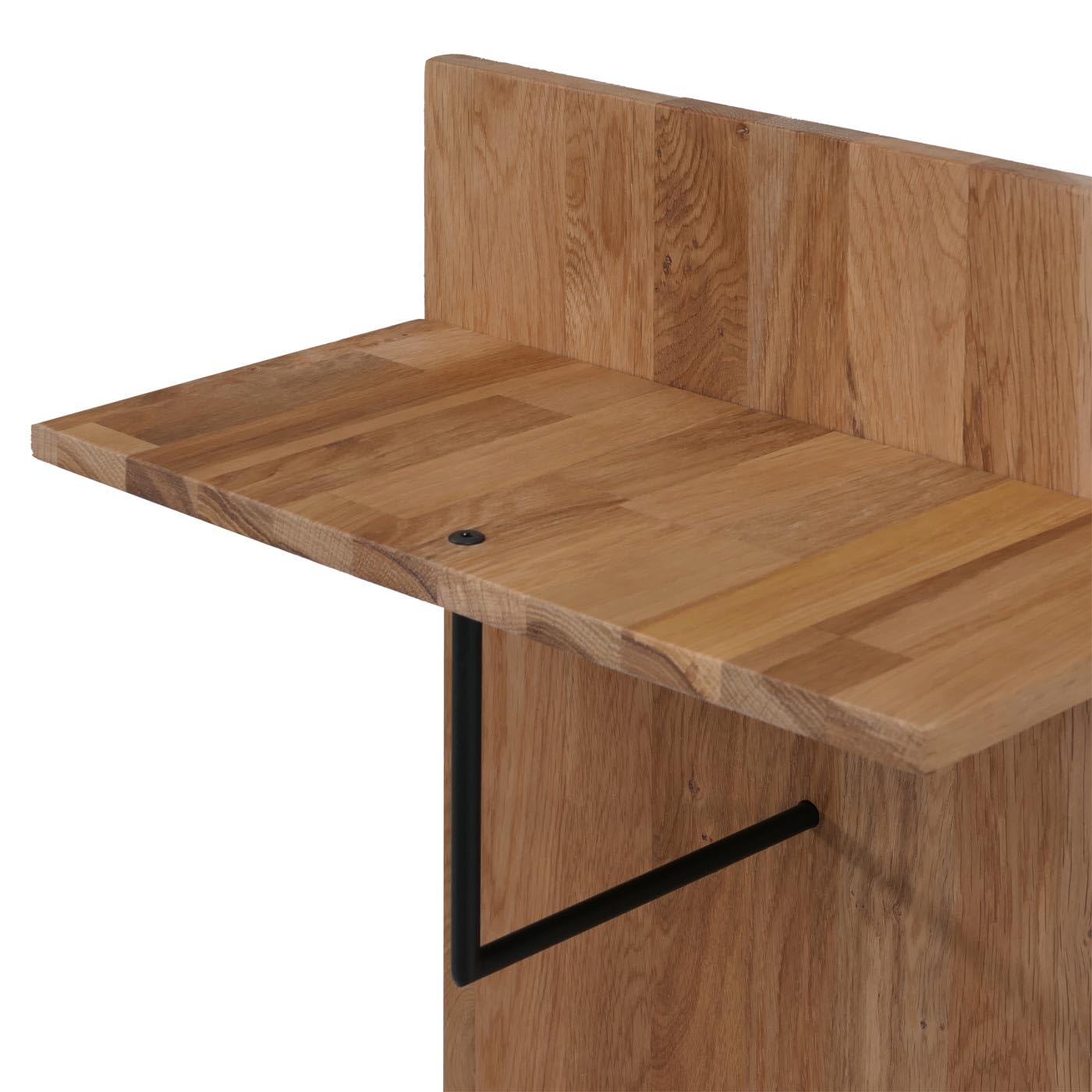 MCA Garderobenpaneel HWC-P55 Massiv-Holz Ablagefläche Haken, Eiche