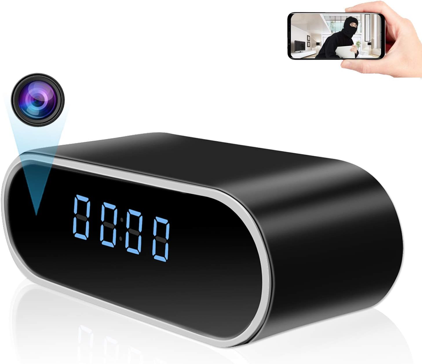 Spy Camera Clock, KAMREA HD 1080P Smart WiFi Clock Hidden Camera Wireless Nanny Cam with Night Vision, Motion Detection, App Remote Online Streaming for Home, Office, Shop Security