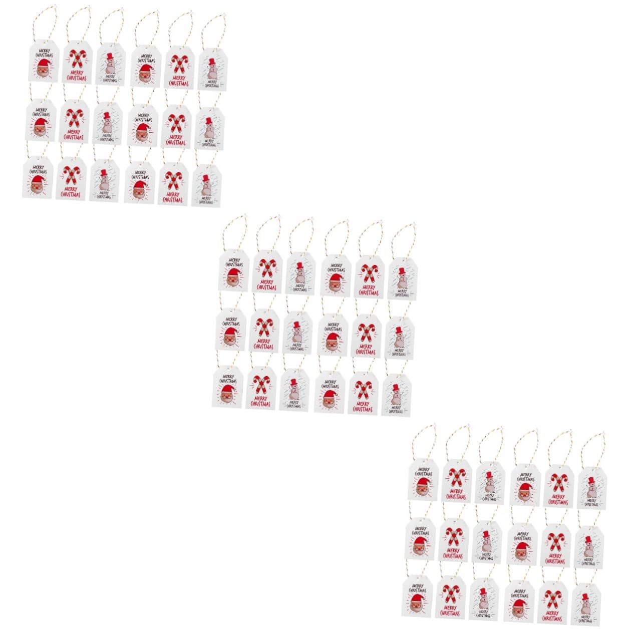 FRCOLOR 900stücke Weihnachtsaufkleber Mit Schnur Festliche Papieranhänger Für -projekte Und Weihnachtsbaumdekoration Bunte Designs Weihnachtsmann Und Zuckerstange