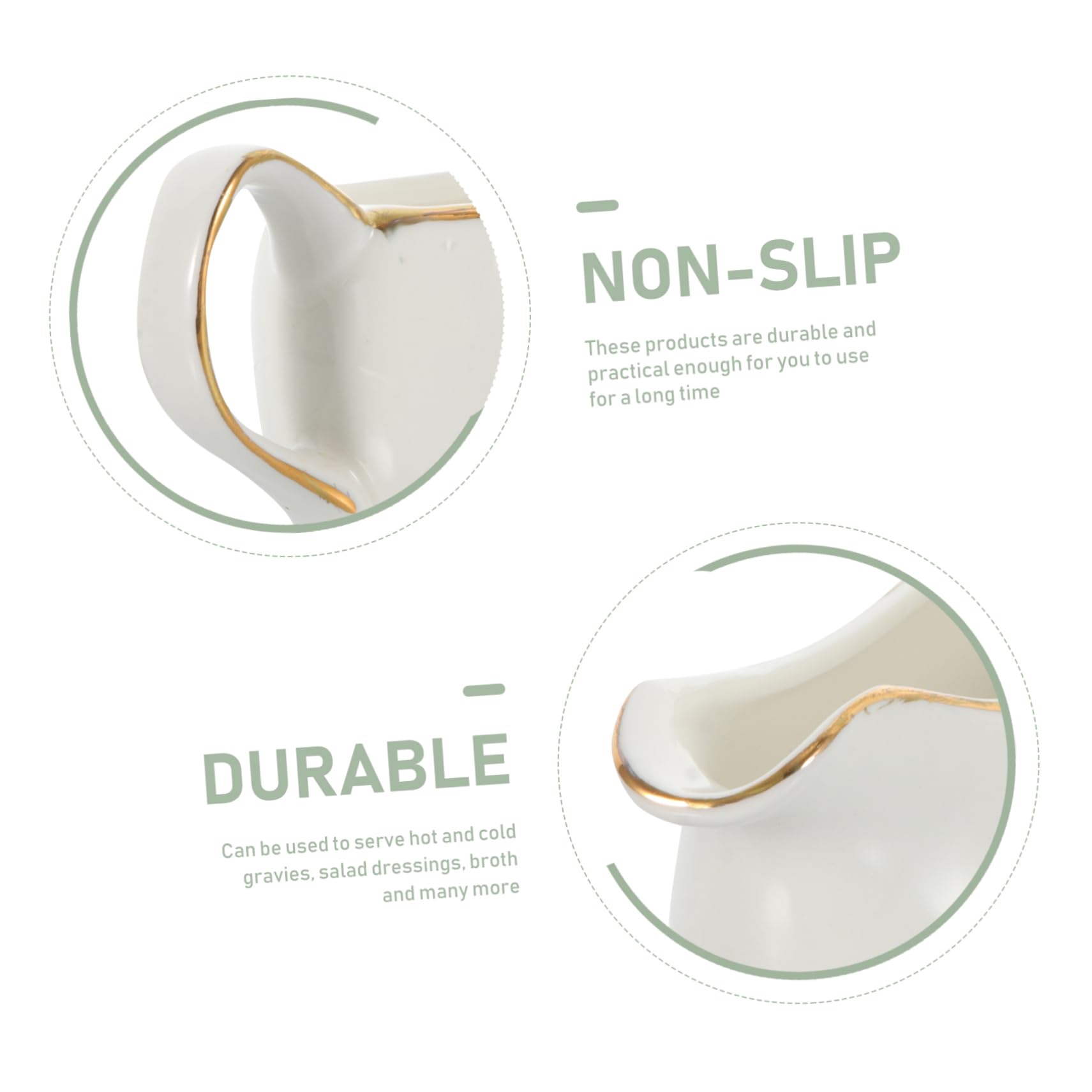 PRETYZOOM Ceramic Gravy Boat Spout Phnom Penh Style for Sauce Condiments More Easy to Clean