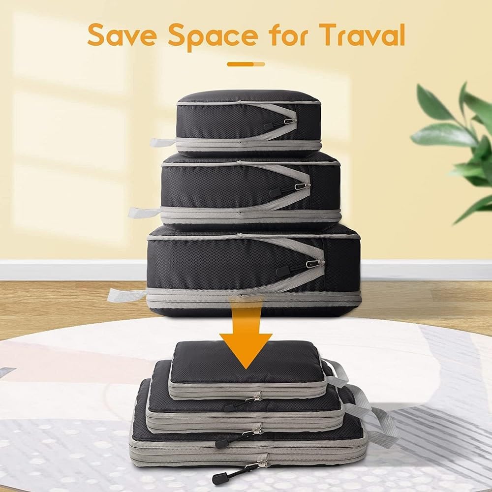 Set 4 Cubi Da Viaggio Con Cerniera Doppia – Organizer Compressione Per Valigia, Impermeabili E Resistenti