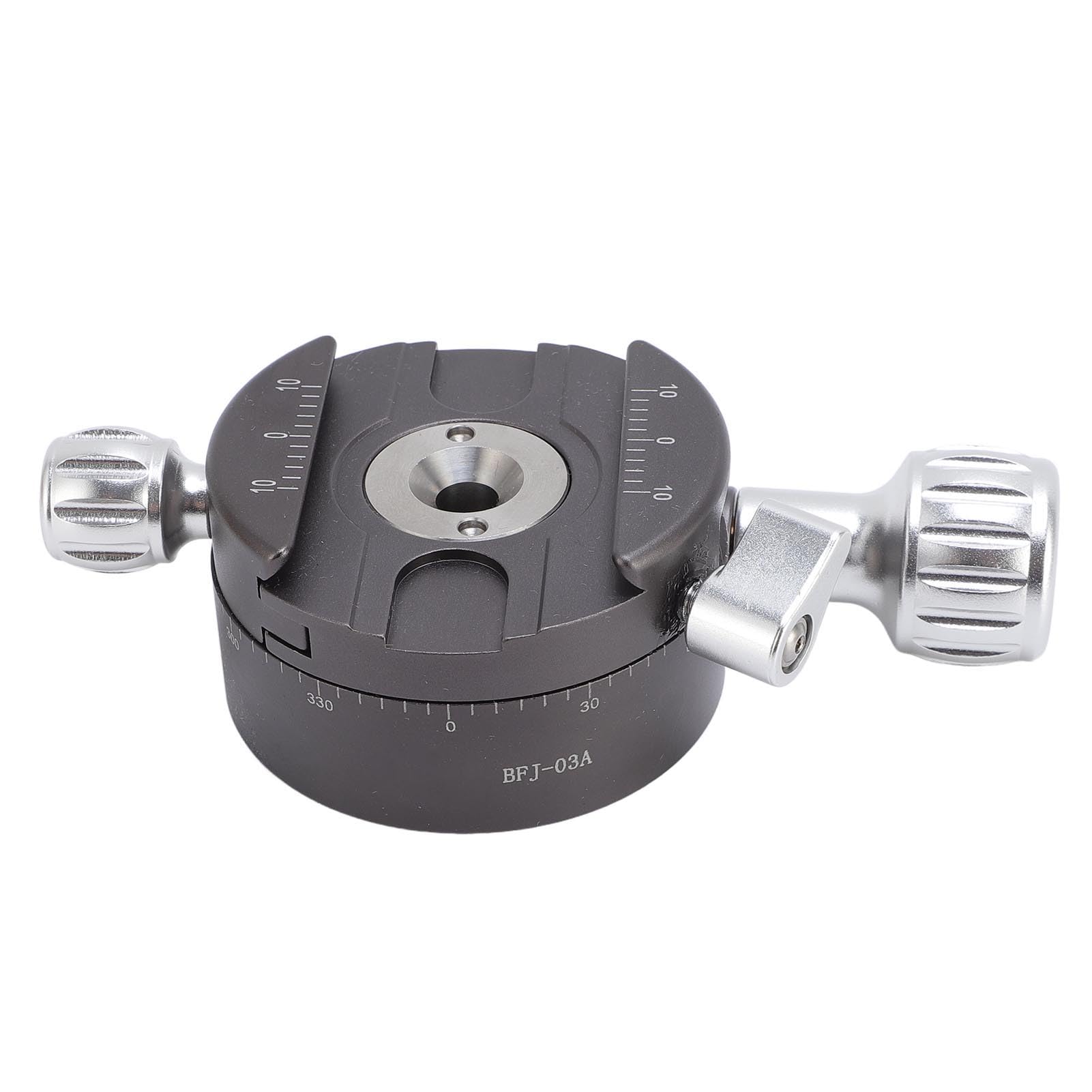 Zacisk Panoramiczny z poziomicą, Zacisk Panoramiczny ze Stopu Aluminium Obracany o 360°, Uniwersalna Podstawa do Panoramowania Aparatu do Statywu Monopod