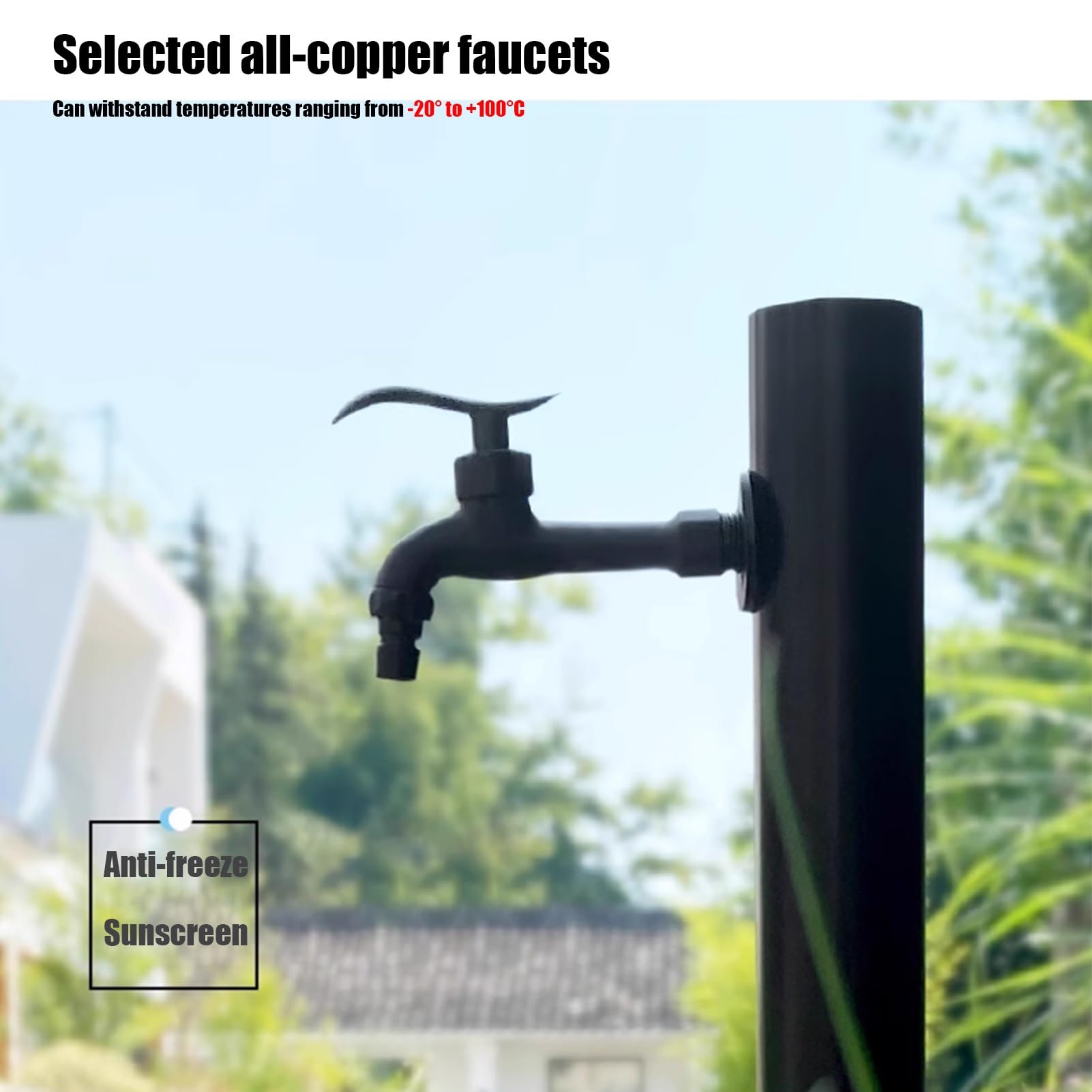 Robinet de Jardin en Acier Inoxydable résistant au Gel - rallonge de Tuyau d'arrosage Pratique, adaptée aux robinets extérieurs utilisables Toute l'année dans Les Jardins et Les patios, offr