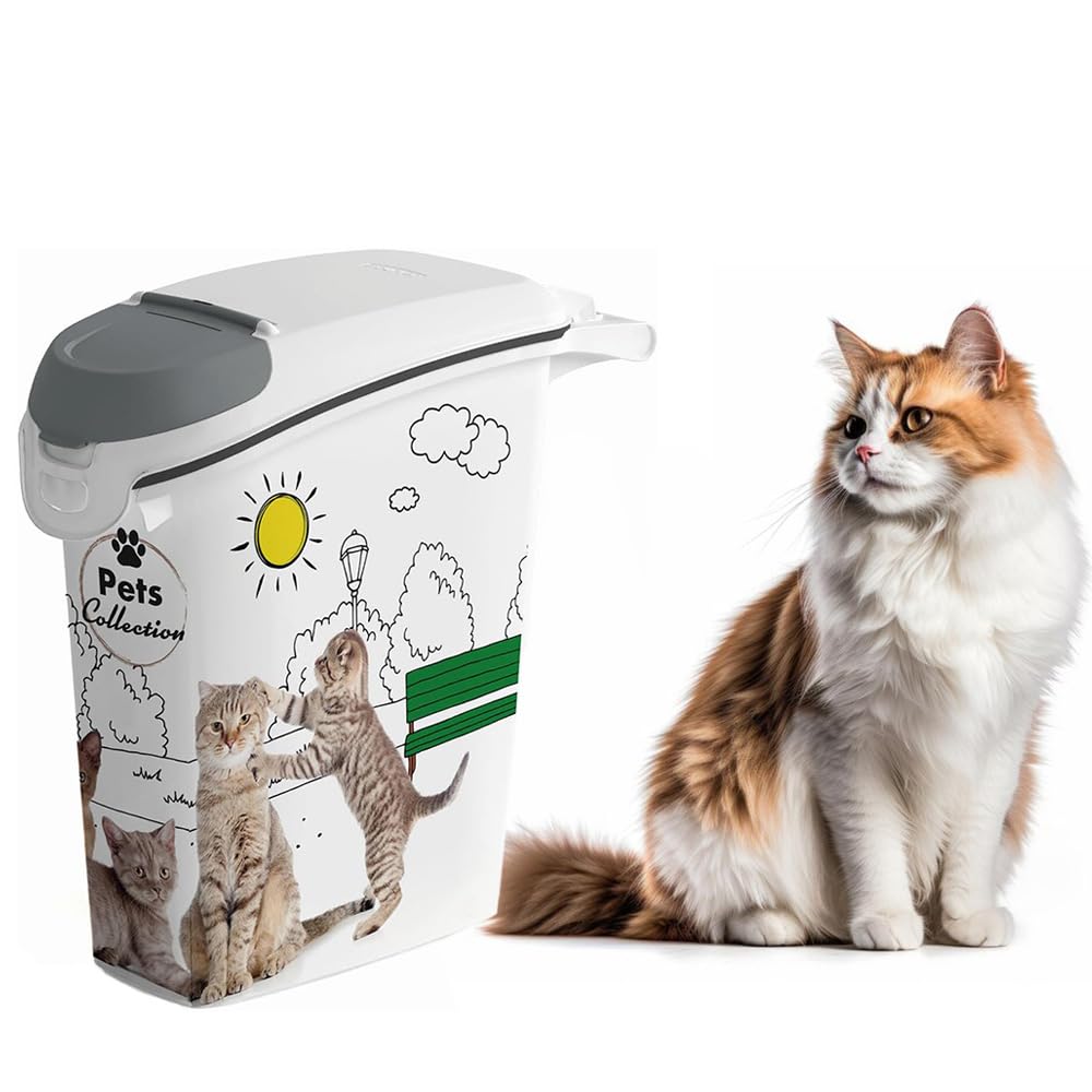 PALUPLUS Contenitore per Crocchette per Gatti, misura 23x51x50 cm, Porta crocchette con Coperchio, Chiusura Ermetica Antiodore, per Cibo Secco, Capacità 23 Litri -775C (10 kg)