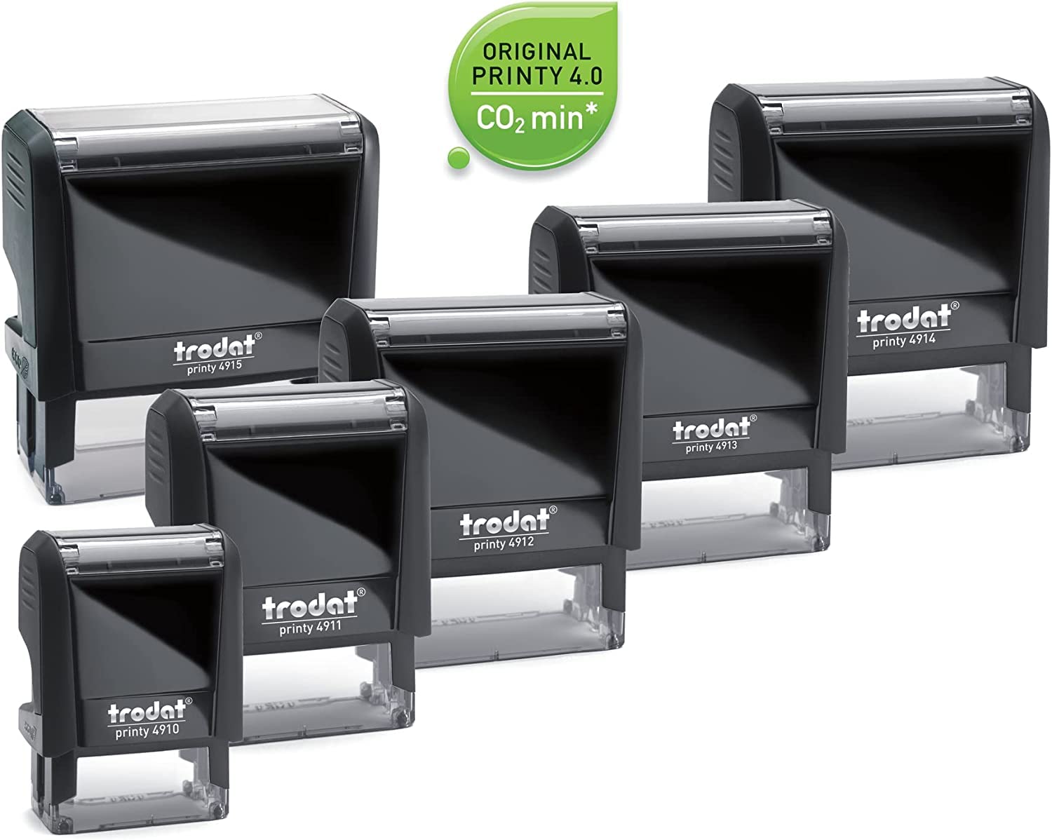 Trodat Printy Line 4913 (Bleu, Large 57x21 mm) Tampon encreur professionnel personnalisé, auto-encreur, tampon d'entreprise, tampon d'adresse