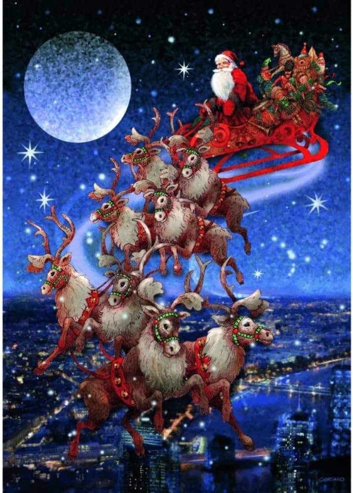 Amazon.co.jp: Piatnik サンタの空飛ぶそり - 1000個 : おもちゃ