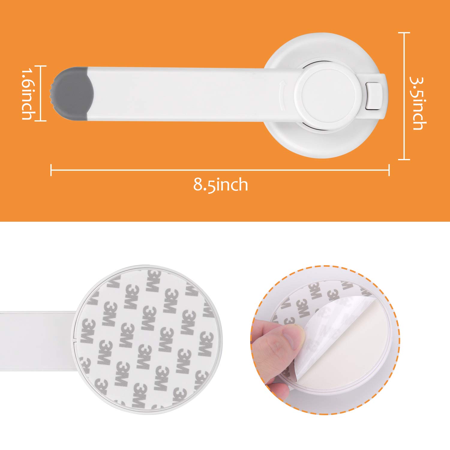 Verrou de Toilette pour Bébé Mécanisme de Palette Gapless, Ajustement Universel pour la Plupart des Couvercles de Toilette, Aucun Outil Nécessaire Installation Facile avec Adhésif 3M.