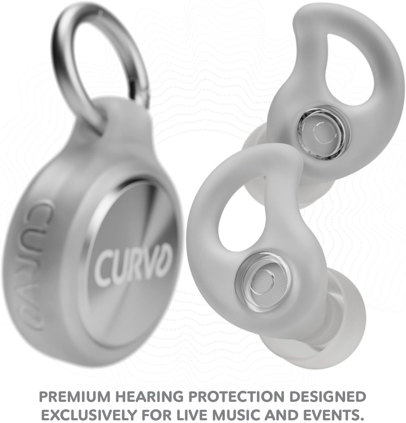 CURVD Live Stylish High-Fidelity Concert Earplugs for Live Events up to 14 dB Noise Reduction, 5 Tip Sizes & Carry Case