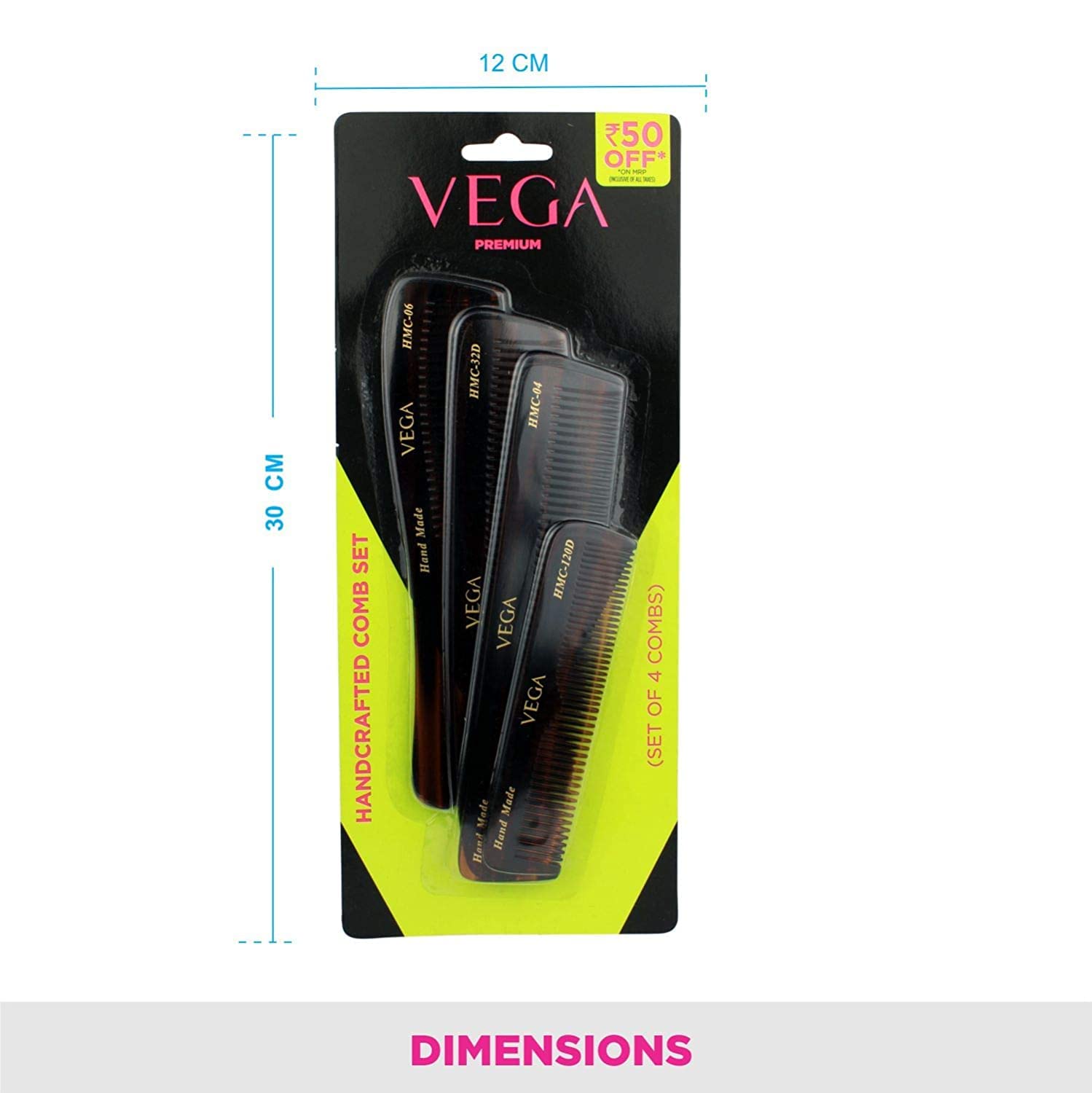 Vega - Set di 4 pettini fatti a mano