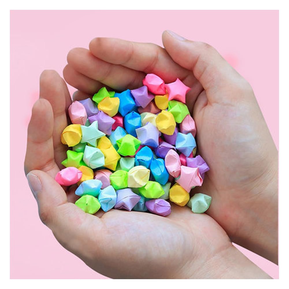 540 Sheets Lucky Star Origami Paper Strips – Pre-Cut Double-Sided Craft Paper For Folding Stars
