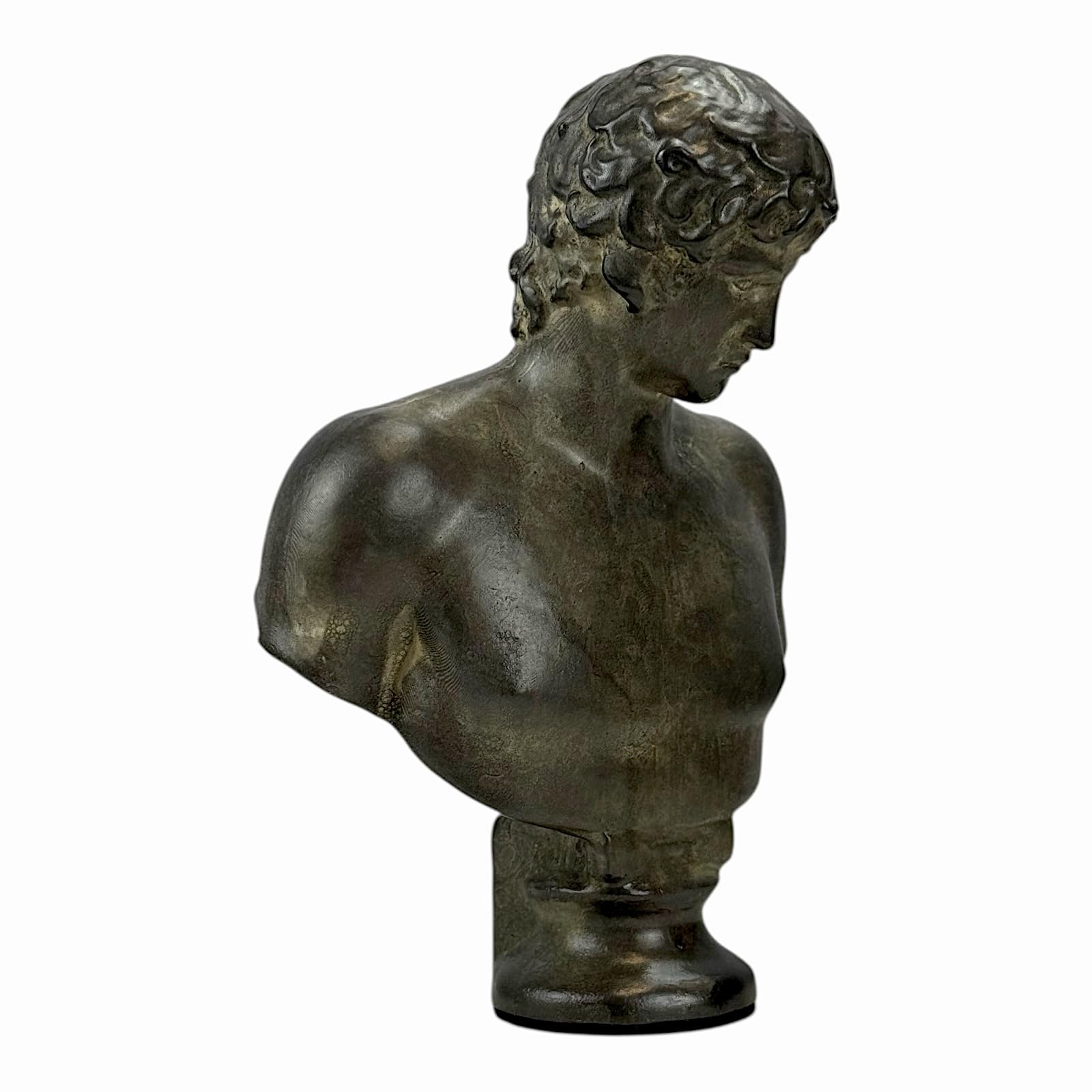 Antinous Rzeźba Popiersie - Ukochany Towarzysz cesarza Hadriana | Ręcznie wykonana grecka sztuka klasyczna | Posąg gipsowy Moldano 18 cm