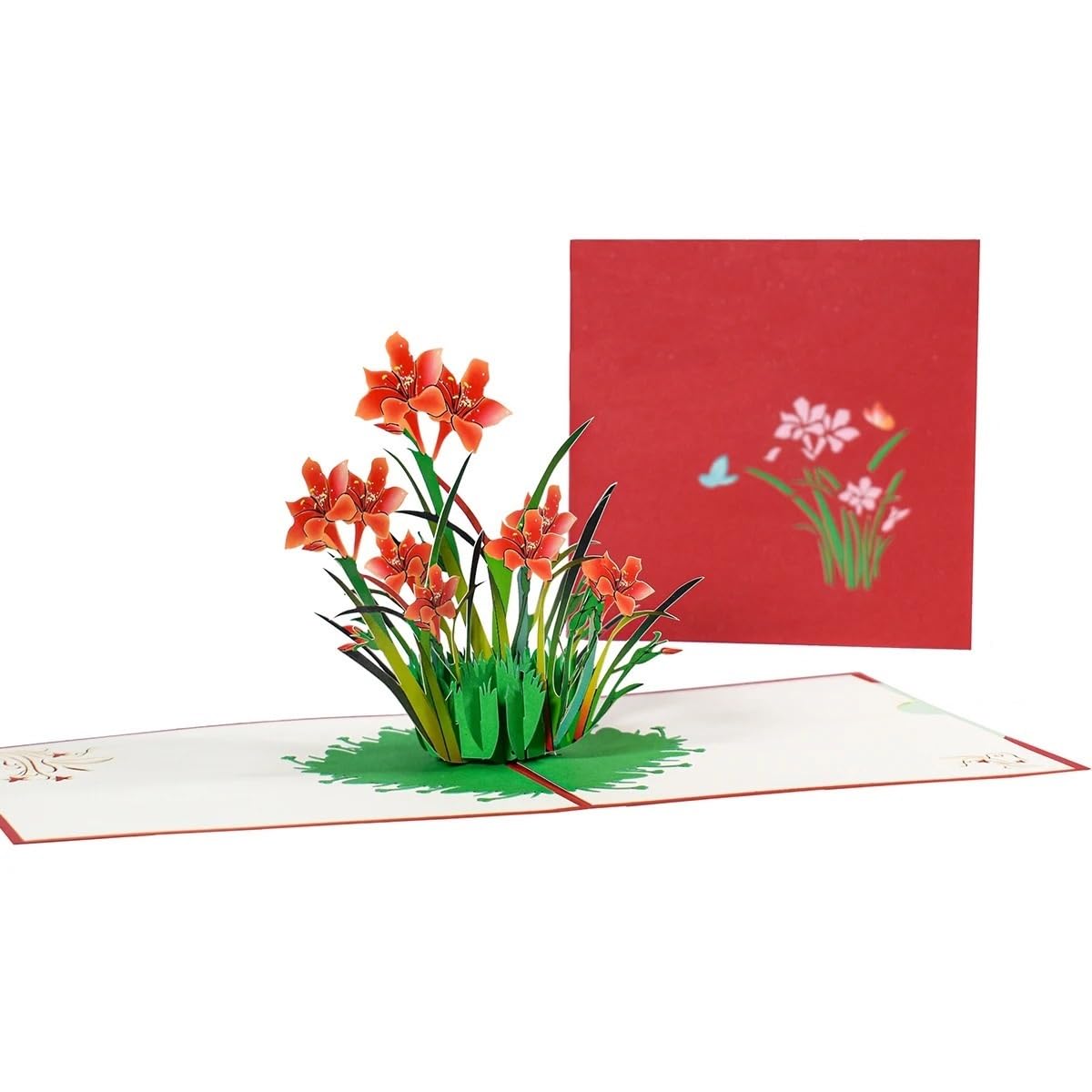 Tarjeta desplegable de Narciso 3D para felicitar el Día de la Madre