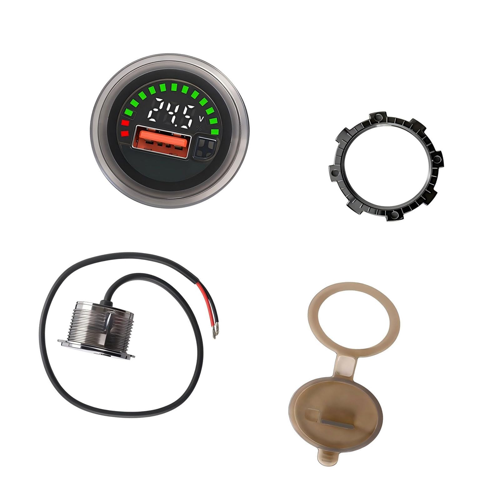 Electric Tester with Strong ABS Construction Accurate Battery Electric Gauges for Acid Lithium Batteries Integrated Panel Voltmeter