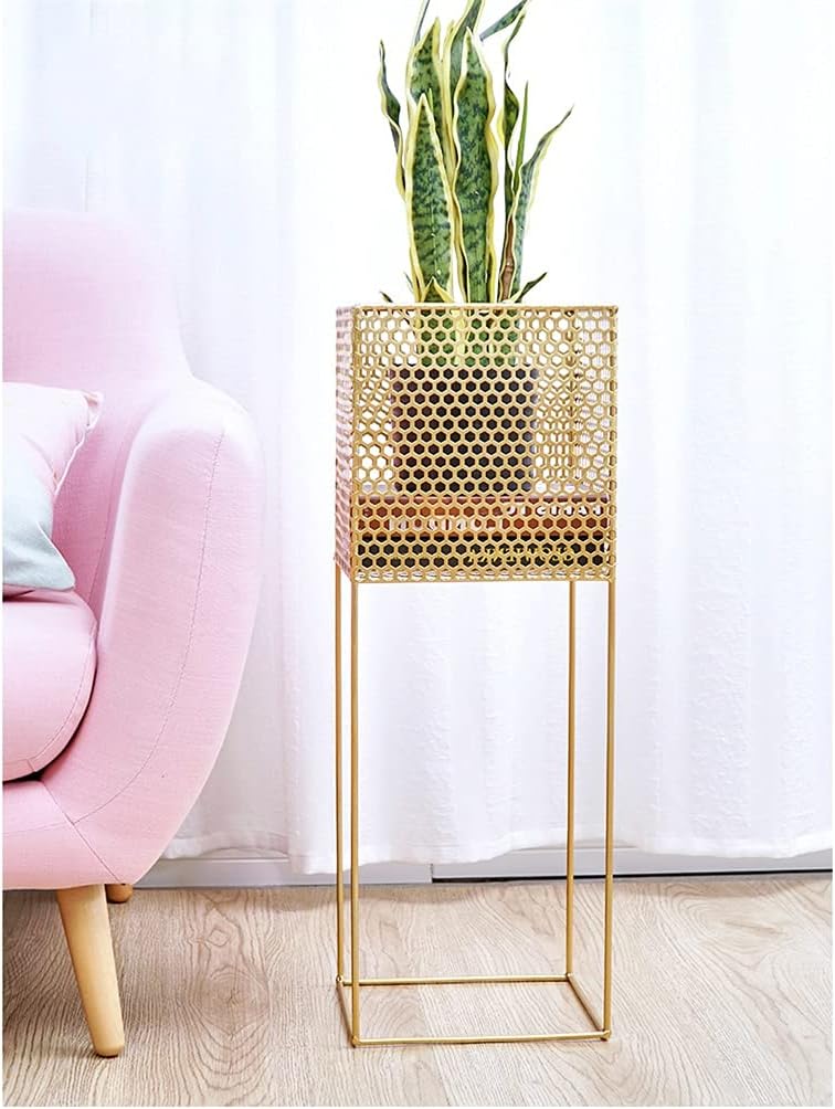 Wrought Iron Flower Stand Green Plant Metal Shelf Flower Floor Plant Stand Solid Four-legged