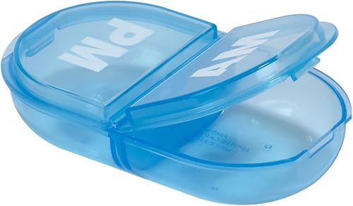 Ezy Dose Pastillero de farmacia de bolsillo de viaje y medicina, contenedor de vitaminas, diario, planificador y almacenamiento AM PM,