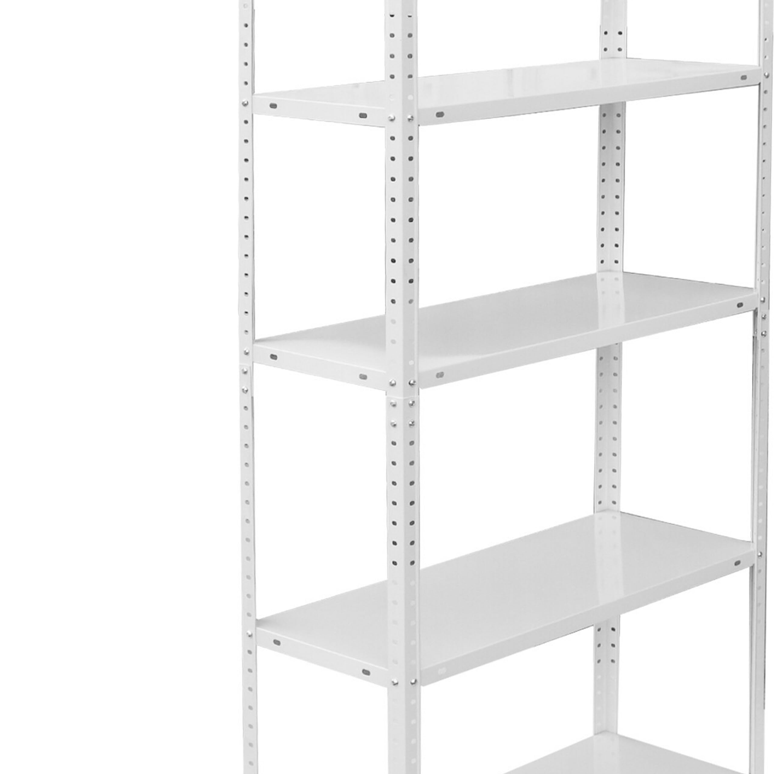 Relaxdays Scaffale in Acciaio Bianco, 5 Ripiani, 150x75x30 cm, Portata 200 kg, Cantina, Garage, Officina