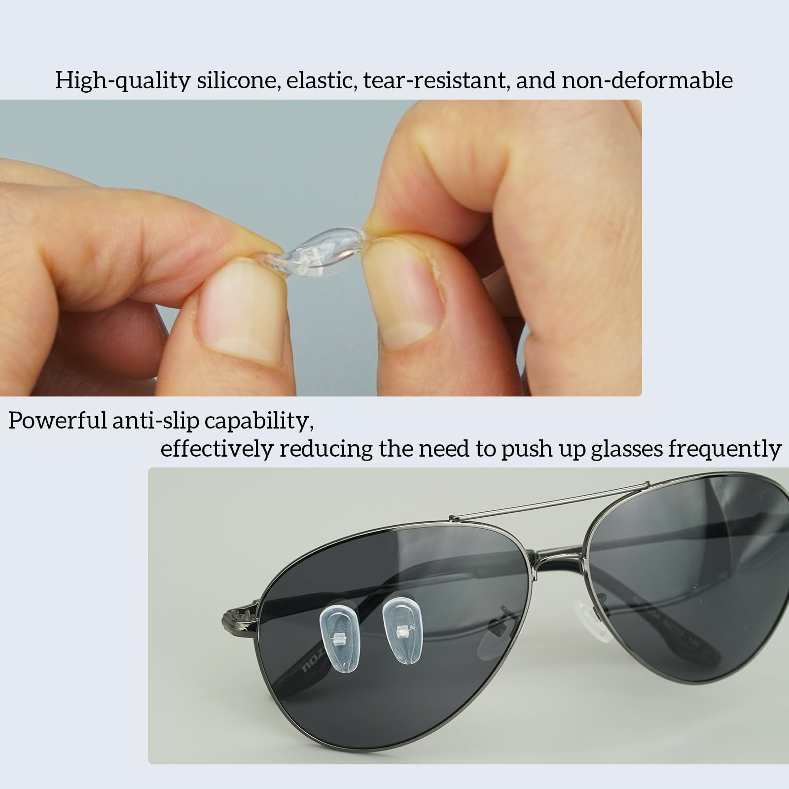 Almohadillas de nariz para gafas, 12 pares de almohadillas de nariz de silicona suave similar a la gelatina y cámara de aire, kit de repuesto de almohadillas de nariz para gafas atornilladas