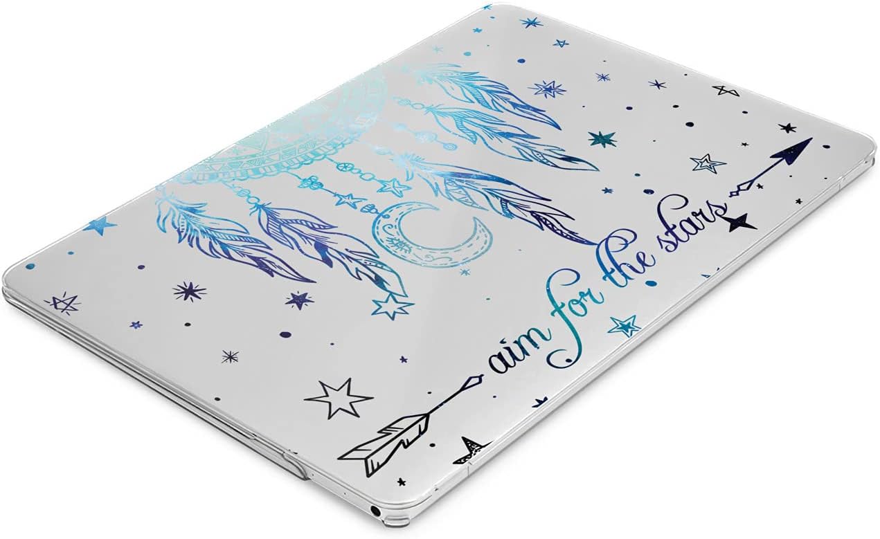 Hard Case Compatible for MacBook Pro 16 14 M3 M2 2023 M1 Pro 13 2022 Air 13 2021 Retina 2020 Mac 11 12 Laptop Dreamcatcher Stars Boho Cover Colorful Protective Feather Design Purple Print