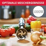 Moulinex Pied mixeur, 4 lames Powelix, 10 vitesses, appareil 3-en-1, hachoir et fouet, 1 000 W, Quickchef, DD655811 - 11