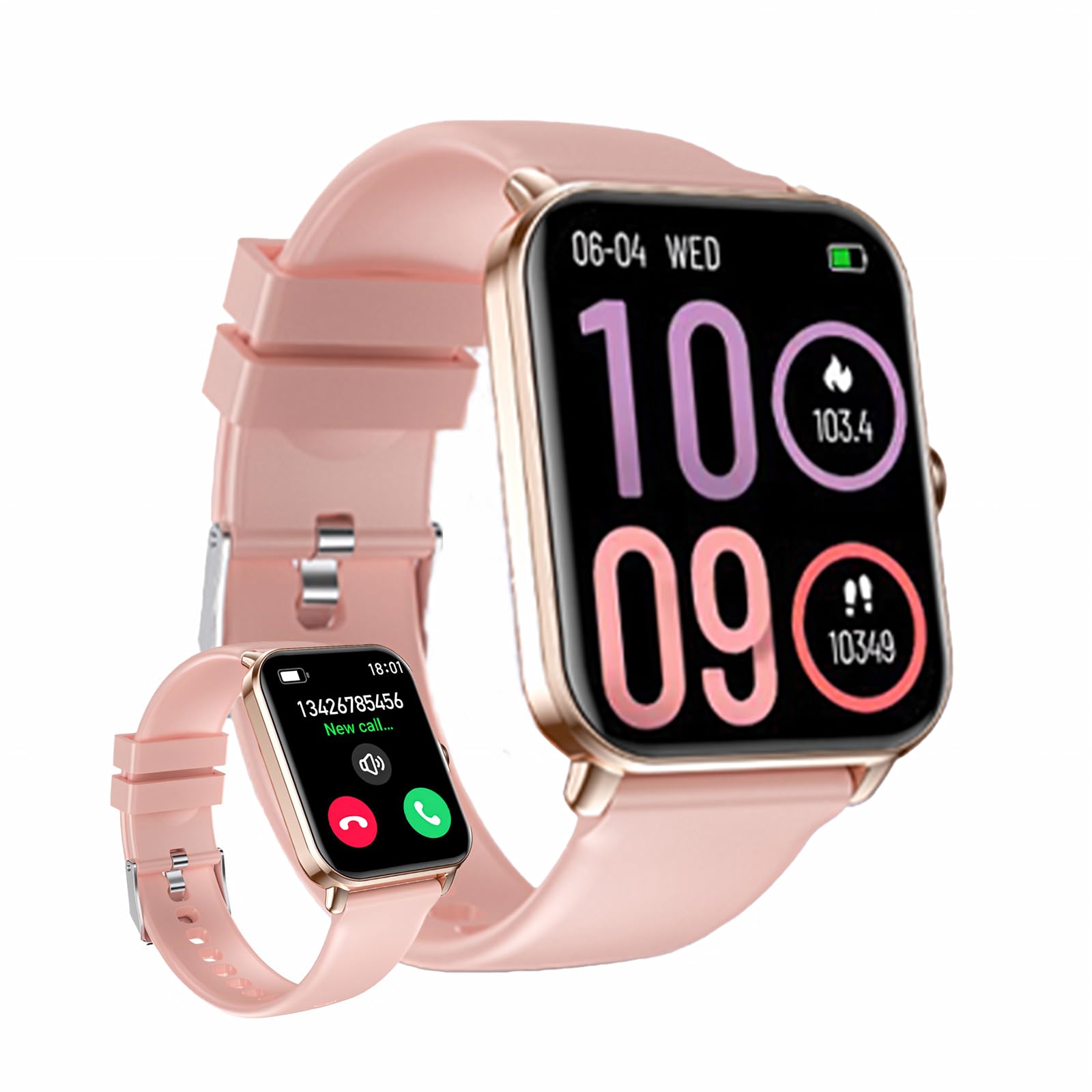 Reloj Inteligente Mujer Hombre, Smartwatch 1.83" Llamada Bluetooth, 100+ Modos Smart Watch Deportivo,Pulsómetro/Monitor de Sueño/Podómetro,Pulsera Actividad Impermeable IP68 para iPhone/Android
