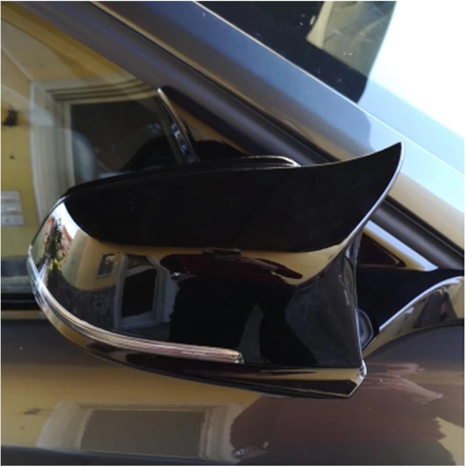 Wing Mirror Cover for BMW 1 2 3 4 Series 220i 328i 420i F20 F21 F22 F23 F30 F32 F33 F36 for X1 Carbon Fiber Side Rearview Mirror Cover Caps Cap Side Mirror Covers(Color:Black A)