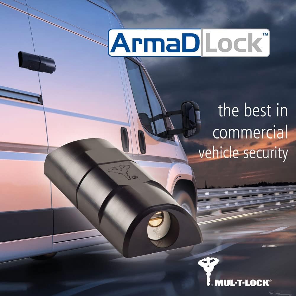 ArmaDLock - sliding door lock - universal anti-theft device for vans and commercial vehicles | Dimensions: 15.5 x 6.4 x 3.2 cm | Material: high-precision aluminum