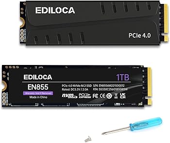 Amazon | Ediloca EN855 SSD ヒートシンク付き 1TB PCIe Gen4x4 NVMe M