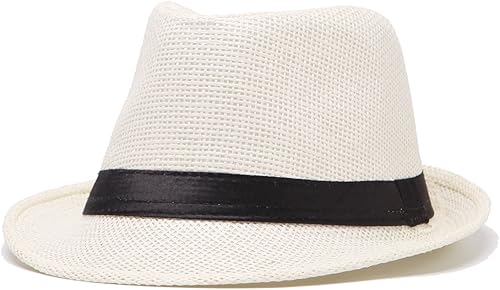 Miniatura 6 de LADYBRO Sombreros Fedora para hombre - Sombrero de Panamá, sombrero de paja, sombrero de trilby, sombrero de verano (paquete de 3)
