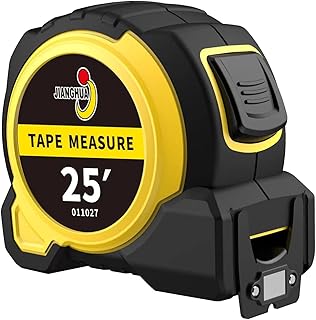 Tape Measure, 25FT Self-Locking Measuring Tape with Fractions 1/8, Heavy-Duty Both Side Measurement Tape with Magnetic Hook and Shock Absorbent Case, Easy to Read for Surveyors, Engineers