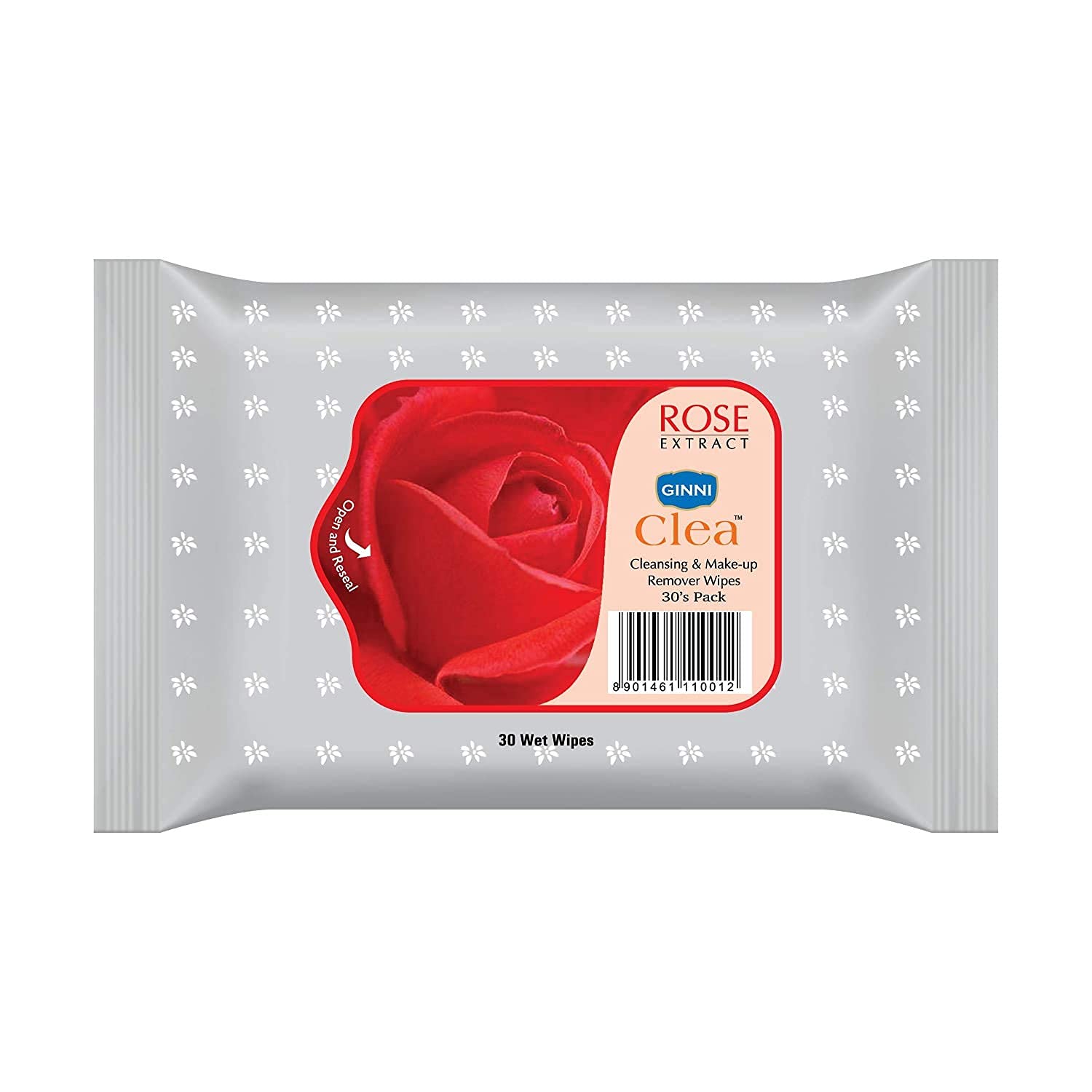 GINNI CLEA Wet Wipes, Cleansing & Makeup Remover Wipes, Wet Tissues for Face Moisturizing With Rose Freshness (90 Wipes)