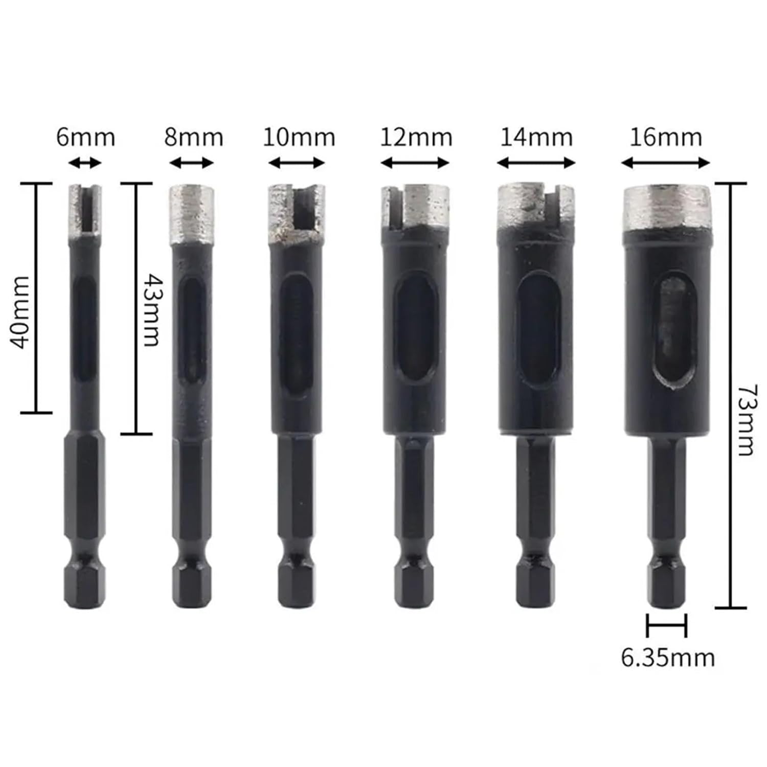 1Pcs Drill Bits Practical 6-16mm Hexagonal Shank Brazed Bit Glass Ceramic Tile Drill Convenient Hole Opener Drilling Tools(16mm)